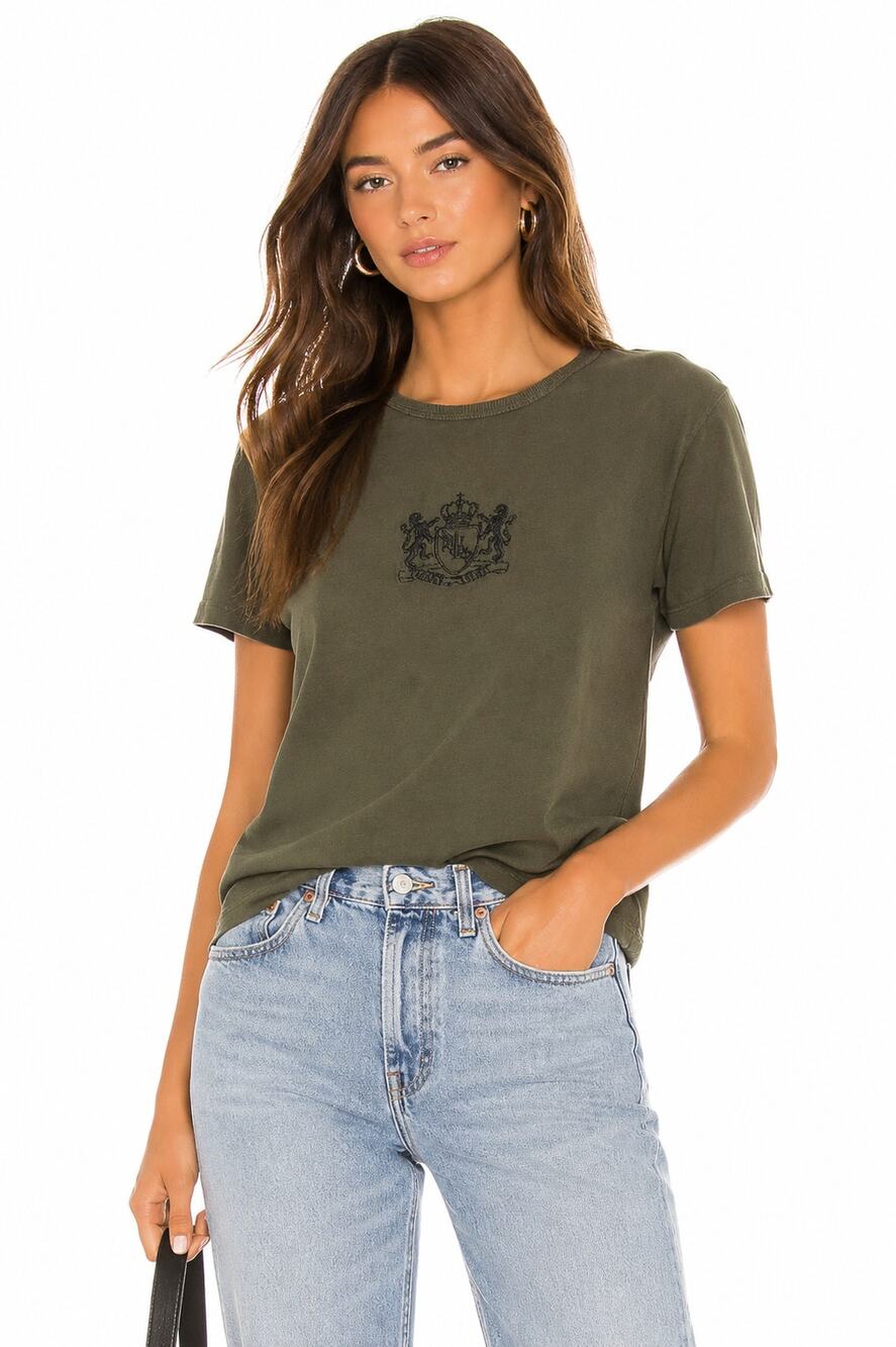 Ralph Lauren Olive Green Crest Logo Short Sleeve Tee EUC Size Medium